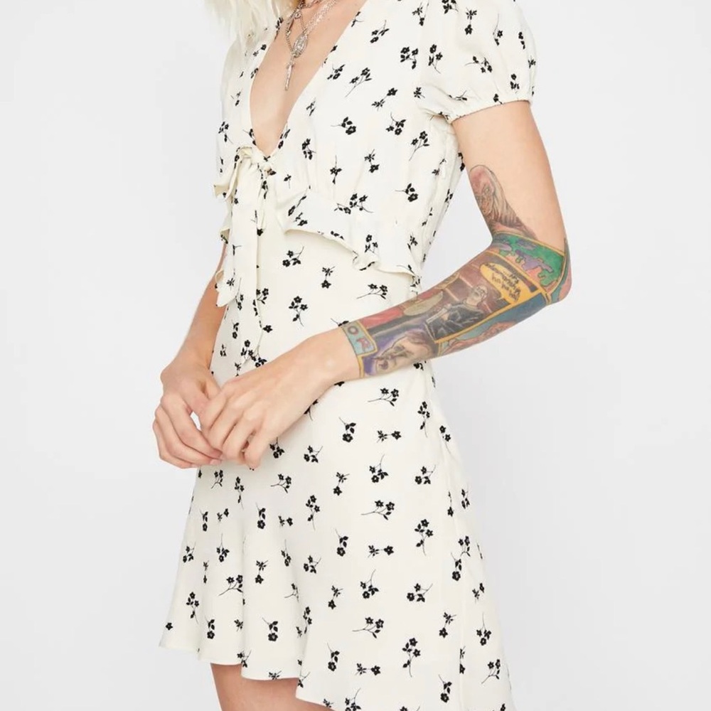 5 FOR $50 Cotton candy LA mini cute flower ballon sleeve ruffle fairy core dress